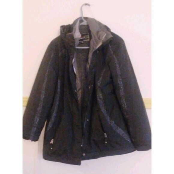 Below Zero By Rothschild 3-in-1 Ladies Hooded 3-Season Jacket Black Sz Med - Picture 1 of 9
